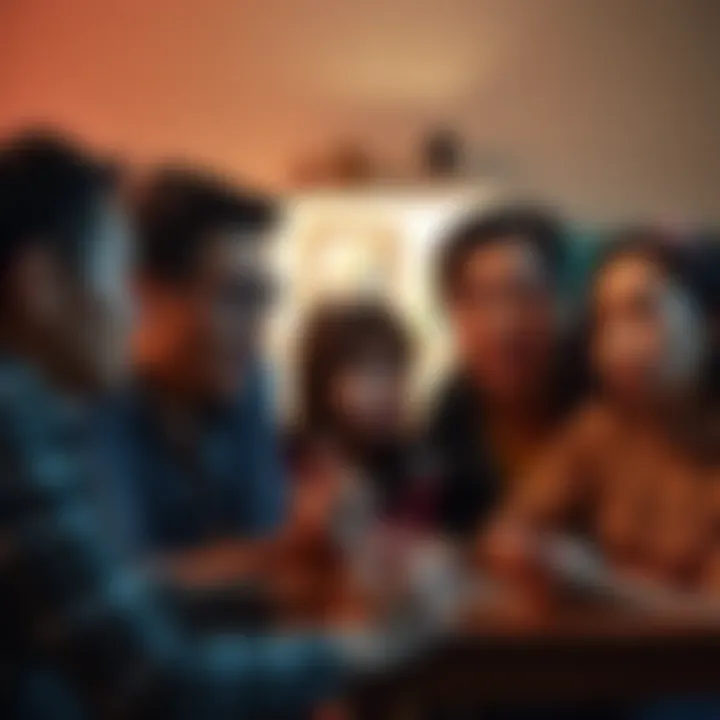 A family in a heated discussion about money, with expressions of frustration and confusion about secret investments in gold and cryptocurrencies.