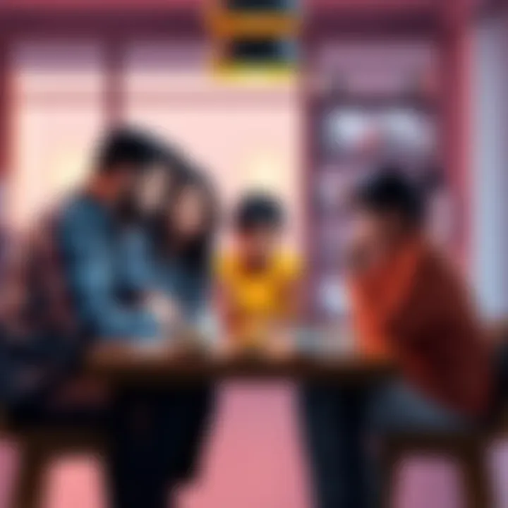 A family gathered around a table, expressing concern about cryptocurrency safety and discussing solutions like Tangem wallets.