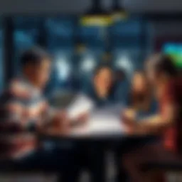 A family sitting around a table, reviewing financial documents together, looking concerned about their future investments.
