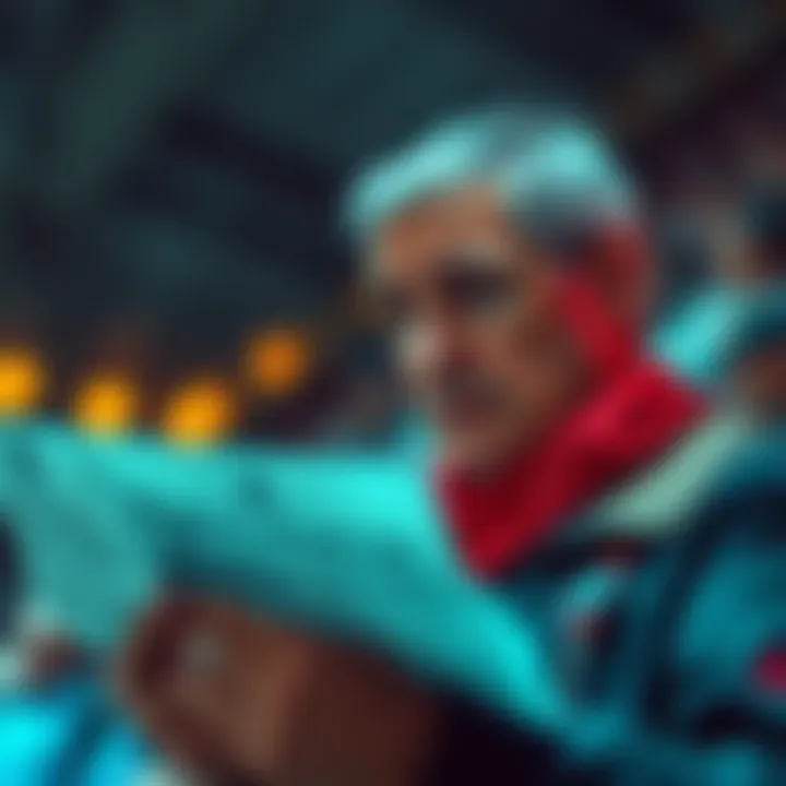 A fan looking confused while reading a news article about Wright's financial troubles, with a blurred court document in the background