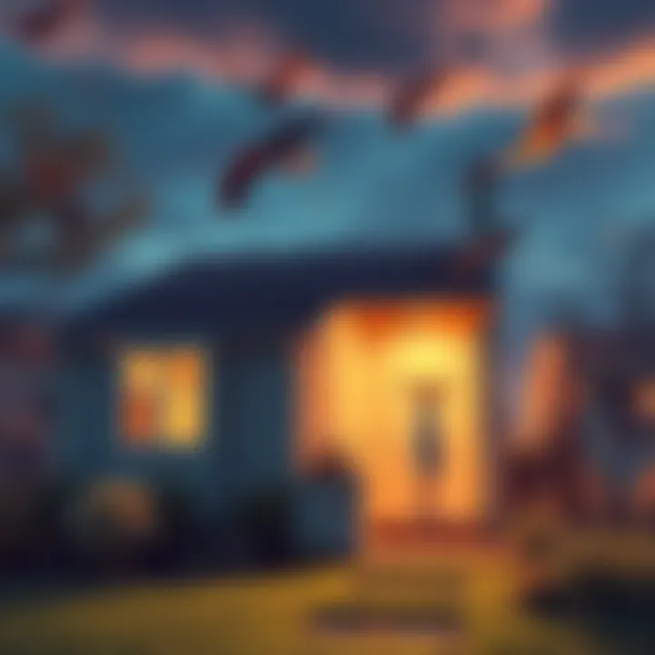 An emotional farewell scene at a beloved home, evoking nostalgia and reflection