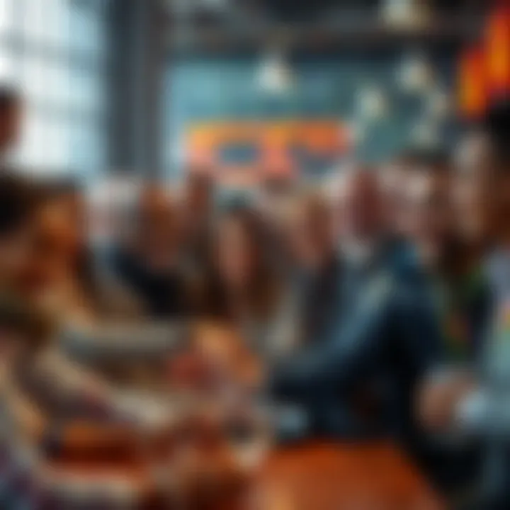 Traders gathered together, sharing smiles and memories, reflecting on their successful partnerships and achievements in trading.