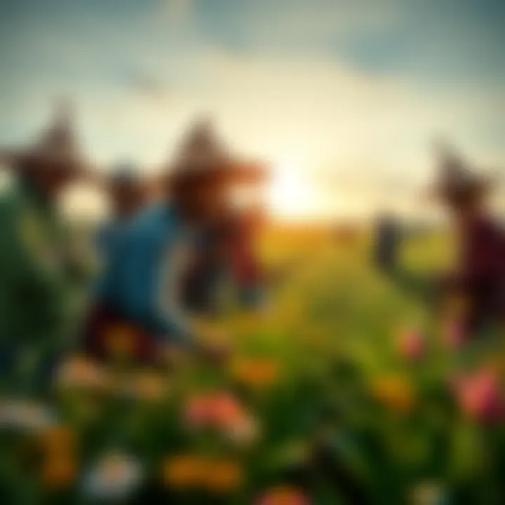 Farmers in Cardano A group of farmers engaged in sustainable practices within the Cardano ecosystem, symbolizing community development and collaboration.