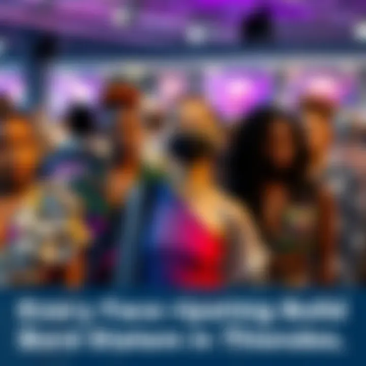 Fashion Participants Making Bold Statements A group of diverse people showcasing unique fashion styles, each expressing their individuality, at a vibrant event.