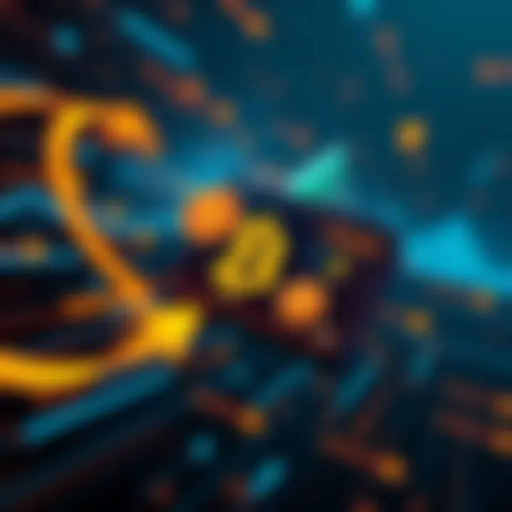 A graphic showing a digital wallet with Bitcoin symbols and fast-moving arrows, representing quick transactions.