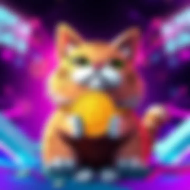 A stylized logo of the $fatcat cryptocurrency featuring a cartoon cat with a gold coin, symbolizing wealth and success in crypto investment.