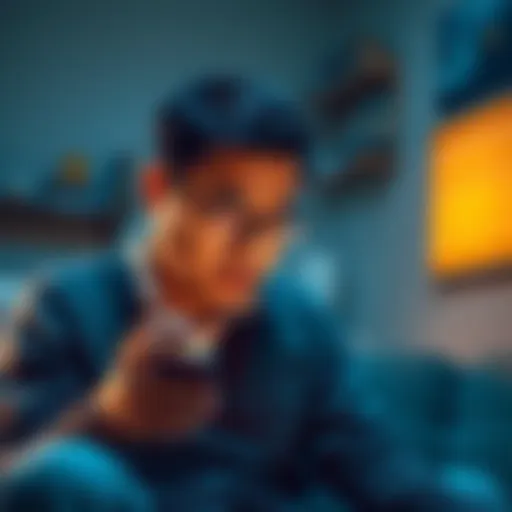A worried father looking at his phone, seeking help from online communities to recover his daughter's gift funds lost in a mistaken ETH withdrawal.