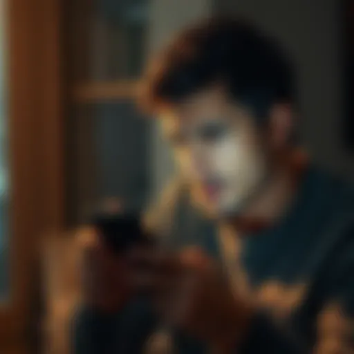 A father looks worried while holding his phone, showing frustration over pending crypto deposit issues at Revolut. He appears heartbroken, reflecting on his recent loss.