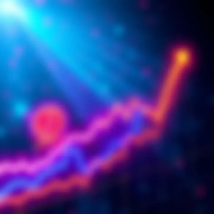 FBTC Release and SPRK Growth A graph showing an upward trend in SPRK's price following the FBTC release, with symbols of buyback and burn strategies. Bright colors highlight excitement and potential profits.