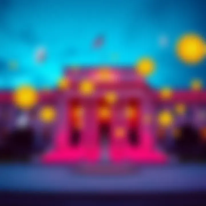 The Federal Reserve building surrounded by cryptocurrency symbols like Bitcoin and Ethereum, illustrating the new relaxed regulations for banks.