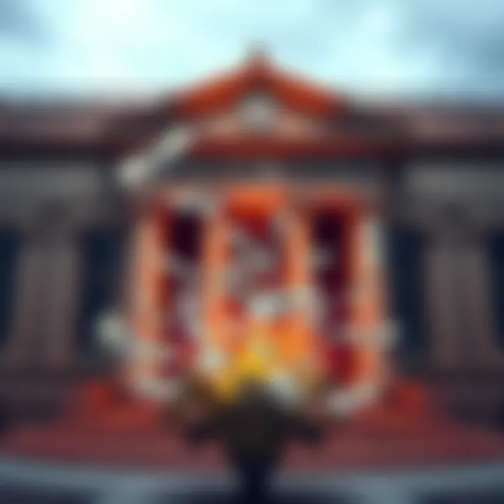 A graphic showing dollar bills flowing into a bank, symbolizing the Federal Reserve's $29.4 billion injection into the banking system.