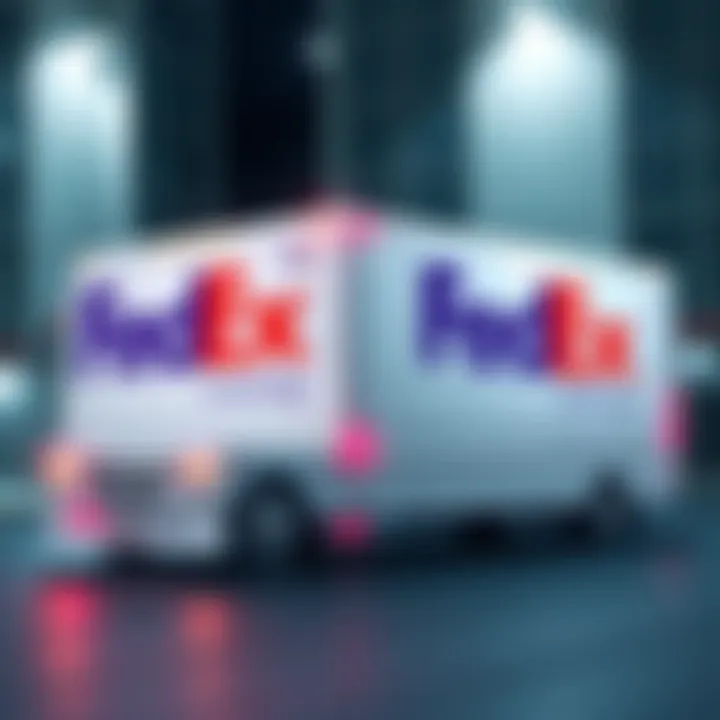FedEx truck with Hedera logo A FedEx delivery truck featuring Hedera technology logo, symbolizing efficiency in logistics.