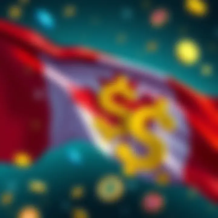 Illustration of a Canadian flag with cryptocurrency symbols and a dollar sign, symbolizing Kraken's new fee-free Interac e-Transfer service for Canadians.