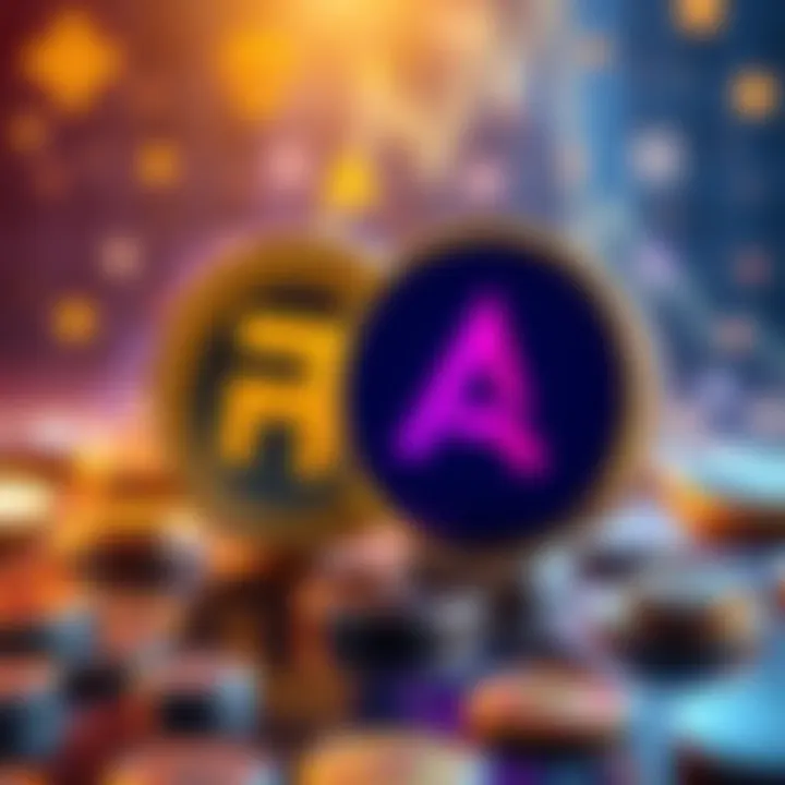 A visual representation showing Fiat Chain and Algorand logos with a backdrop of cryptocurrency symbols and trends.