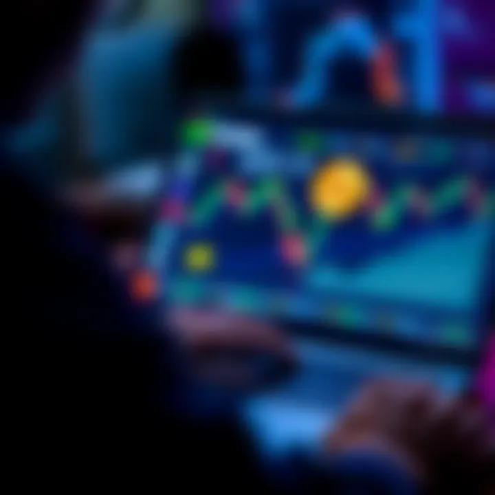 Fidelity Crypto Exchange Overview A close-up of a person reviewing Fidelity's crypto exchange platform on a laptop, with Bitcoin symbols visible on the screen.