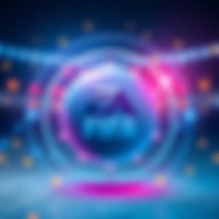 FIFA logo surrounded by symbols representing blockchain technology, showcasing the transition from Algorand to Avalanche.