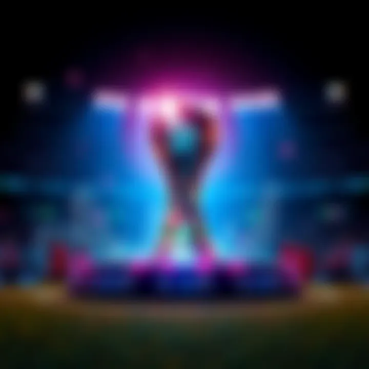 A visual representation of FIFA's tokenized tickets on a digital platform, showcasing the integration of blockchain technology with a vibrant soccer theme.