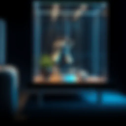 A beautifully arranged figurine inside a glass display case placed on a sturdy shelf, showcasing secure placement and protection against damage.