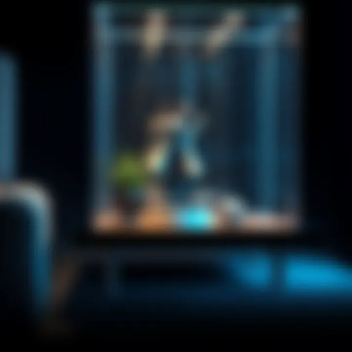 A beautifully arranged figurine inside a glass display case placed on a sturdy shelf, showcasing secure placement and protection against damage.