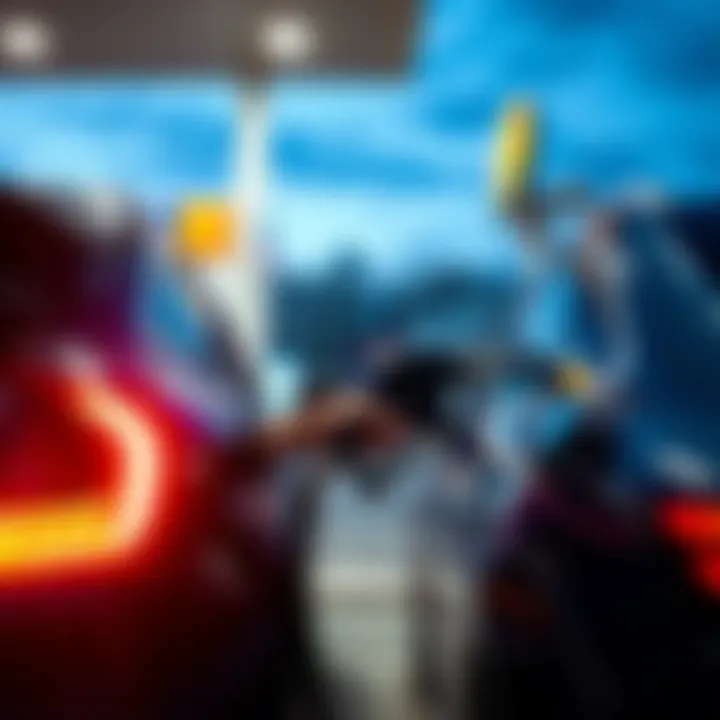 A person fueling a vehicle at a gas station using a BitMartCard for easy payment