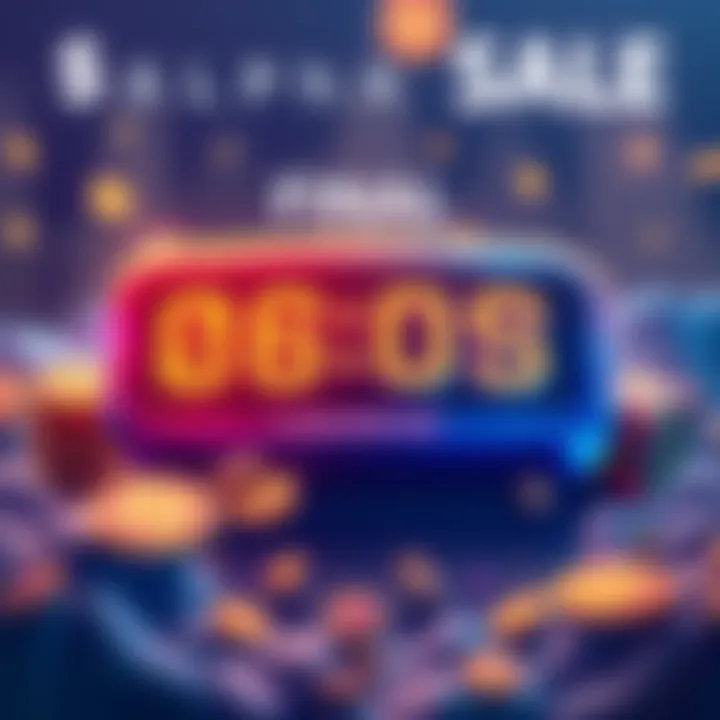 Graphic showing a countdown clock for the last $ALPHA token sale with tokens and rewards illustrated
