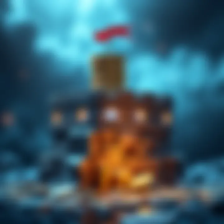 A symbolic image depicting financial stability with a stack of coins and a solid foundation, emphasizing the importance of savings before crypto investment.