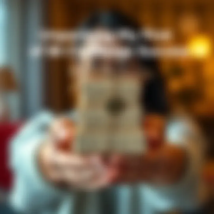 A person holding a small stack of parcels, symbolizing success in a financial challenge after investing $6