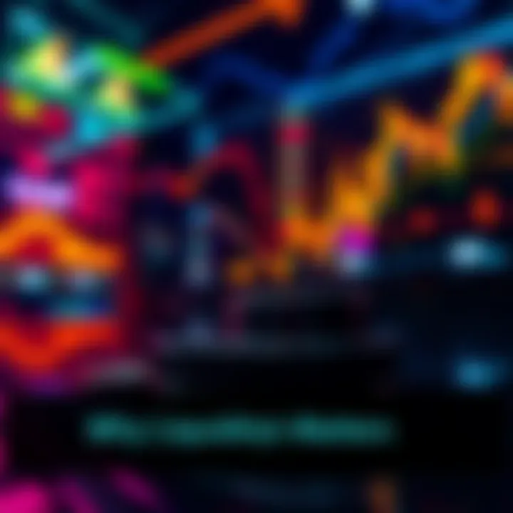 A financial chart showing trends and liquidity indicators in a vibrant market setting, symbolizing investor activity and market dynamics.