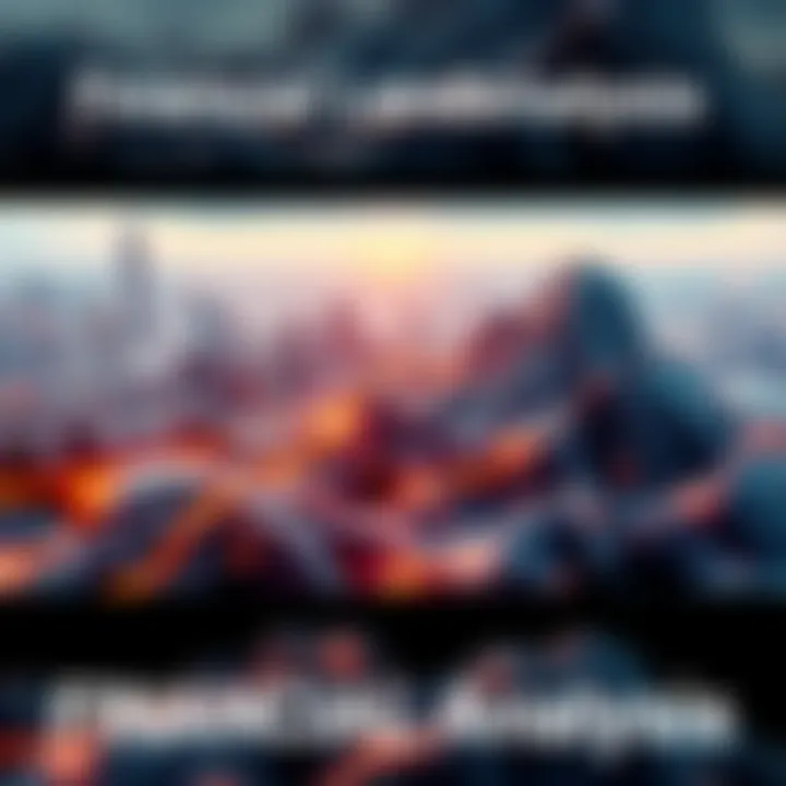 A Financial Landscape Analysis Abstract representation of coin valuations and market trends with vibrant colors and dynamic shapes