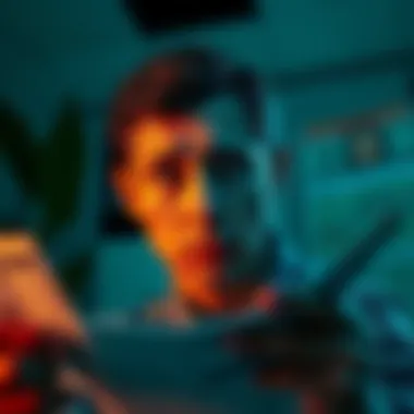 A person looks worried while examining financial statements, symbolizing the impact of rug pulls on investments