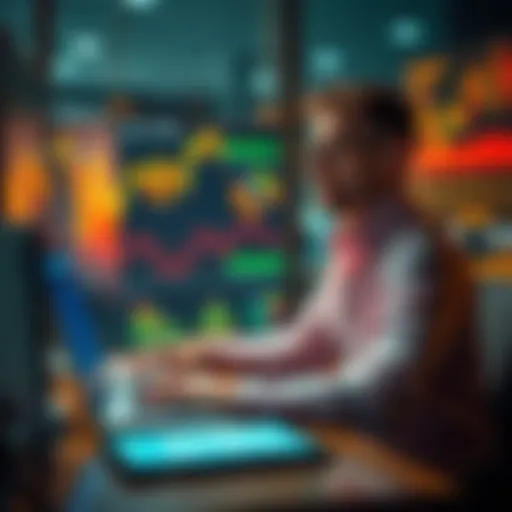 A person analyzing financial graphs and data while sitting at a desk, looking hopeful about economic recovery in 2025