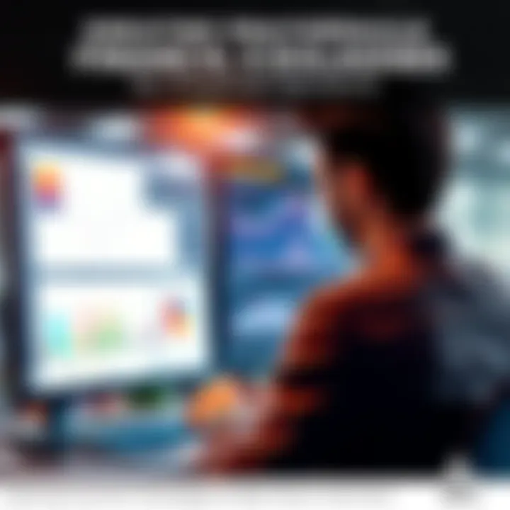 A person analyzing different investment strategies on a computer screen, with charts and graphs displayed.