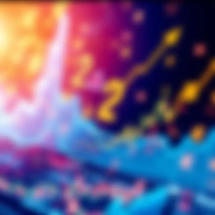 A dynamic visual representation of current financial trends with growth charts and currency symbols