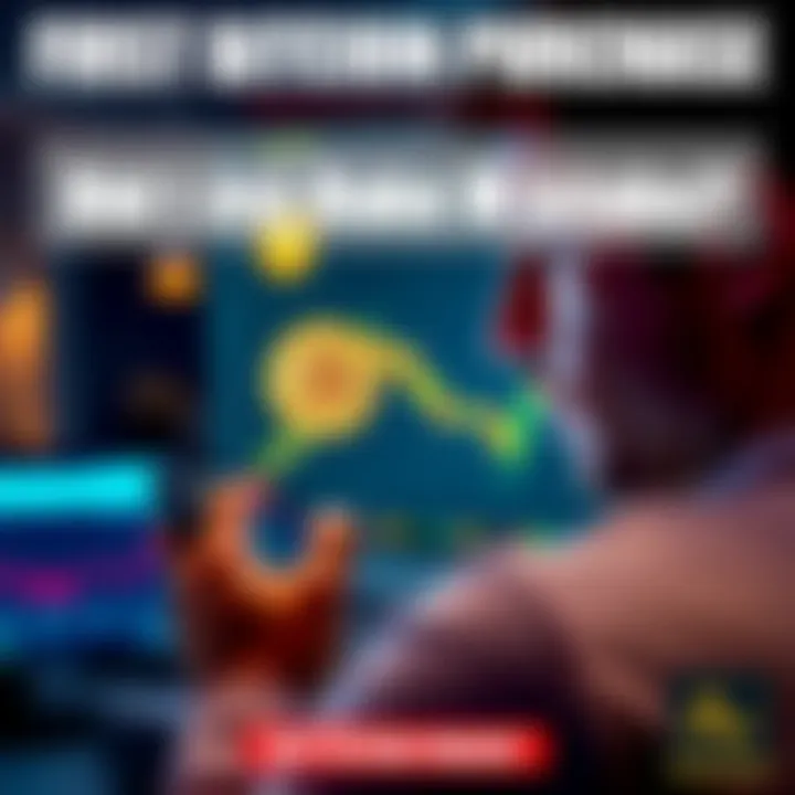 A person looking at a Bitcoin chart on a phone with a worried expression as the price drops