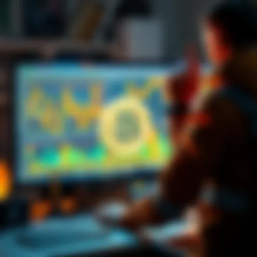 A miner celebrating the successful mining of the first BIP110 Bitcoin block on a computer screen, showcasing Bitcoin graphics and mining tools