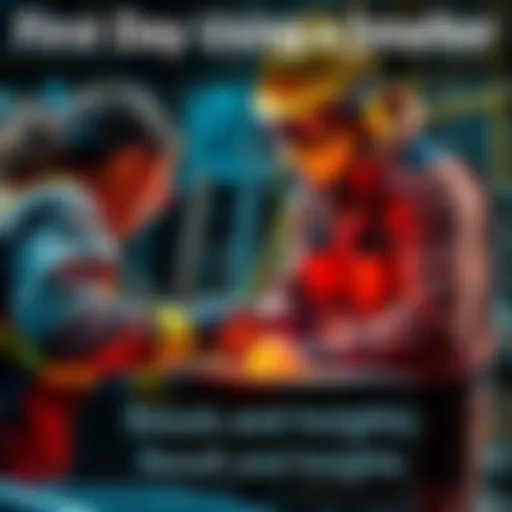 A person operating a smelter, pouring molten metal into a mold with safety gear on