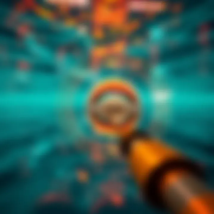 A screenshot showing strange teleportation circles in a fishing minigame