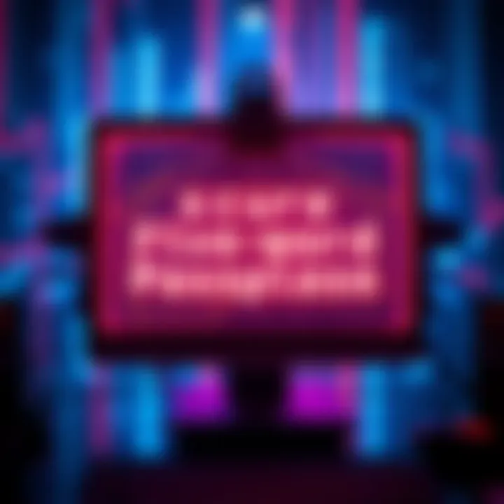 A computer screen displaying a secure five-word passphrase surrounded by a digital lock symbol