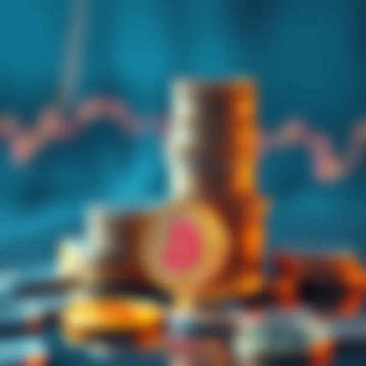 A visual of coins representing Stablecoins, SOL, BTC, and XRP stacked together, showcasing investment options for guaranteed returns.