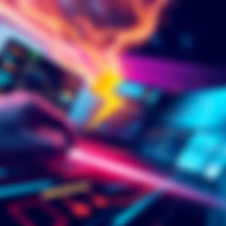 Flash Trade V2 Launch Illustration A dynamic graphic showcasing the Flash Trade V2 platform with fast-moving digital assets and traders engaging in one-click trading.