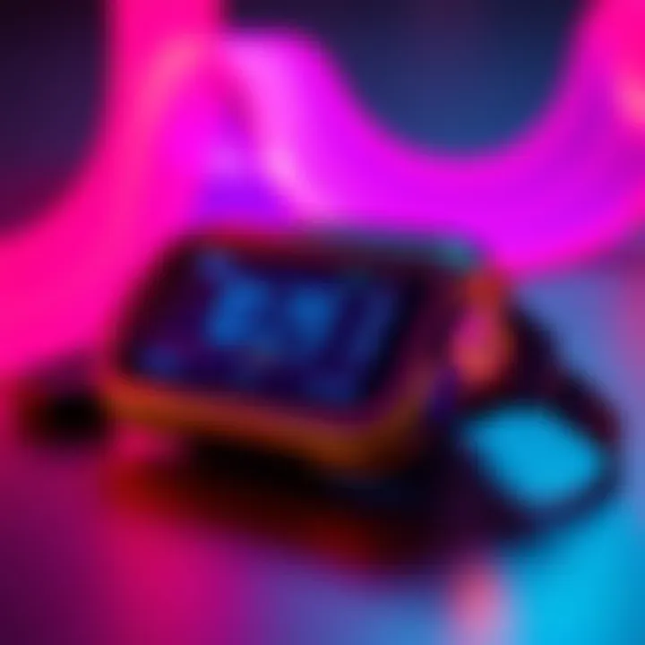 Flex device with vibrant colors representing different moods during cryptocurrency transactions
