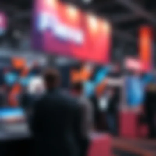 Attendees engaging with Flexa's booth, showcasing new technology and partnerships at the event