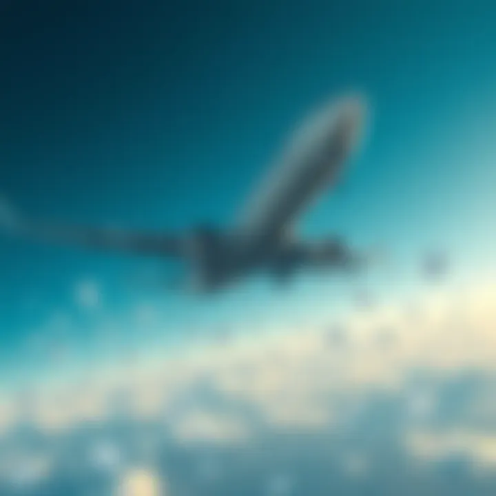 An airplane flying through the sky with sparkling diamonds falling from it