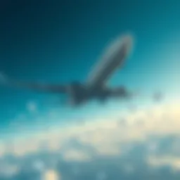 Flying airplane with diamonds An airplane flying through the sky with sparkling diamonds falling from it