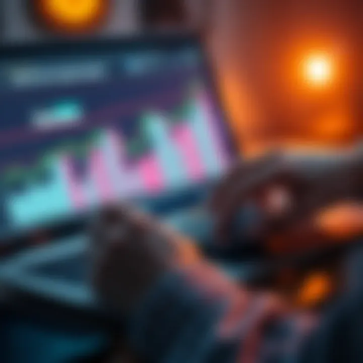 Calculating Fair Market Value for Crypto Payments Person using a calculator and laptop to analyze cryptocurrency values like Bitcoin and Ethereum for tax purposes