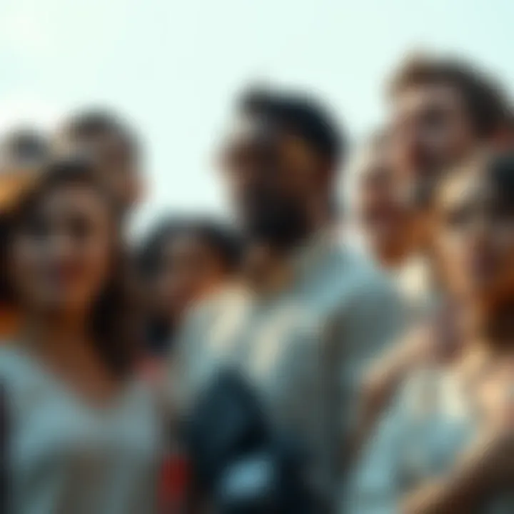 A group of diverse people pledging loyalty to Bitto's guidance, standing together with determination in their expressions.