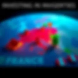 Investing in Foreign Properties A map featuring Spain, France, and Italy with icons of houses, highlighting potential foreign property investments