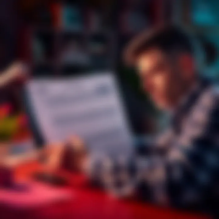 A person reviewing tax documents and Koinly data on a laptop, looking confused about Form 1099-DA boxes.