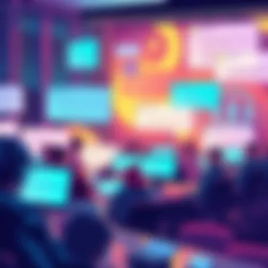Forum with AI Posts A digital illustration showing various forum threads filled with AI-generated posts, highlighting community engagement and online discussions.