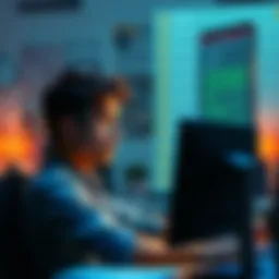 A person sitting at a computer with a confused expression, looking at a forum with sarcastic comments